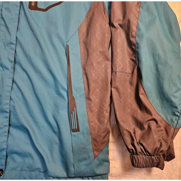 Outdoor Diamond Candy Women's XL Waterproof Breathable Teal & Gray Rain Jacket - Picture 14 of 16